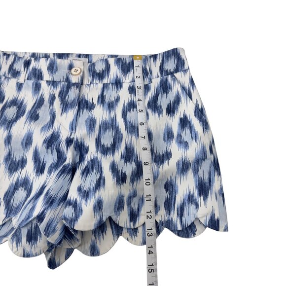 Crown & Ivy Shelby Womens Scalloped Hem Ikat Print Shorts Size 6 Cotton Blend - Picture 8 of 11